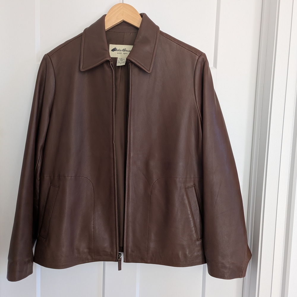 Eddie Bauer Brown Leather Jacket (Chore Coat)